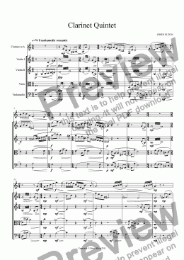 page one of Clarinet Quintet