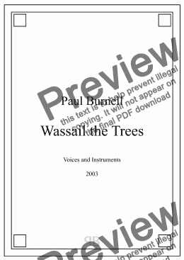 page one of Wassail the Trees, for voices & instruments