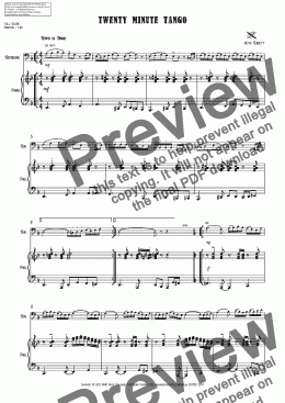 page one of Twenty Minute Tango for Trombone/Euphonium & Piano