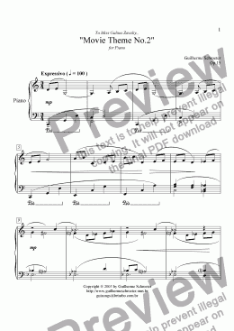 page one of Op.015 - Movie Theme for Piano No.2 (C Major)
