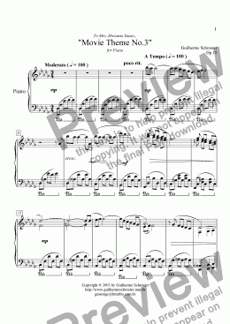 page one of Op.015 - Movie Theme for Piano No.3 (Db Major)