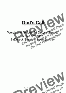 page one of God's Call