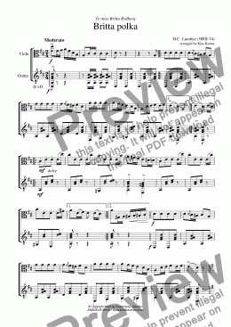 page one of Britta Polka for viola and guitar