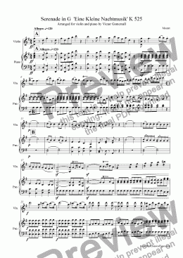page one of Eine Kleine Nachtmusik - K525 - 1st Mvt. - allegro