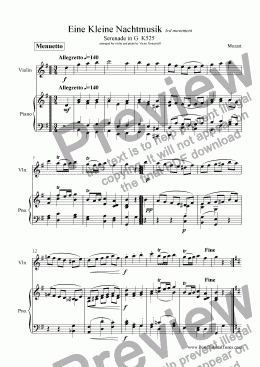 page one of Eine Kleine Nachtmusik - K525 - 3rd Mvt - Minuet and trio