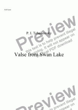 page one of Valse from Swan Lake