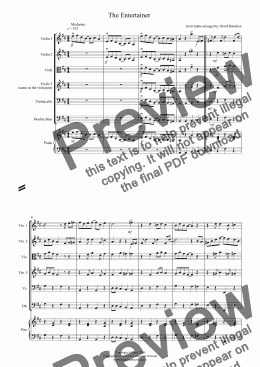 page one of The Entertainer For String Orchestra