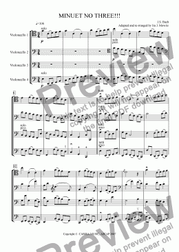 page one of MINUET NO THREE!!!
