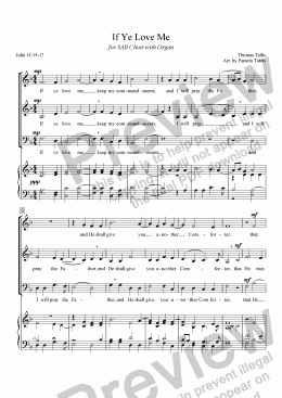 page one of If Ye Love Me (TALLIS) Eastertide Anthem for 3-part (SAB) mixed voices Choir with Organ accompaniment, arr. by Pamela Webb Tubbs