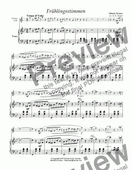 page one of Frühlingsstimmen / Voices of Spring for clarinet in Bb and piano