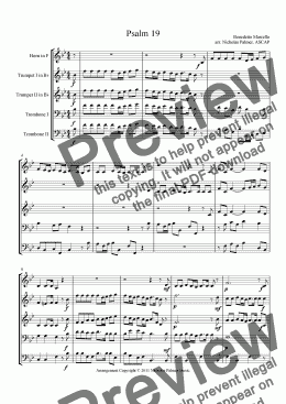 page one of Psalm 19 (Brass Quintet)