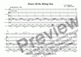 page one of House Of the Rising Sun  (Trombone and 4 Rhythm)