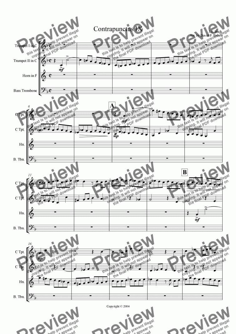 contrapuncti for brass quintet sheet music