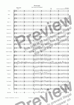 page one of Promenade - from Pictures at an Exhibition - arranged for Wind Band