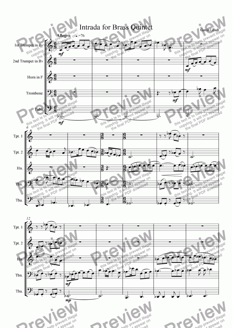 brass quintet sheet music free