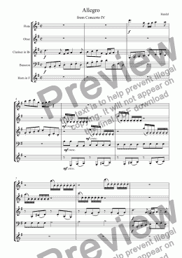 page one of Allegro  from Concerto IV