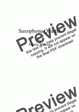 page one of Saxophone Quartet