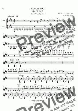 page one of ZAPATEADO - for violin & guitar