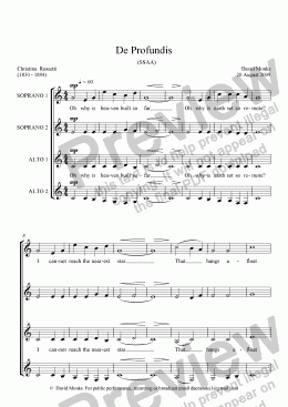 page one of De Profundis - SSAA - Alternative Version